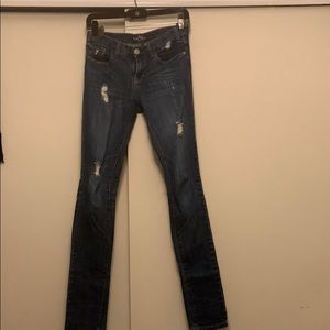Les Halles distressed 5 pocket skinny